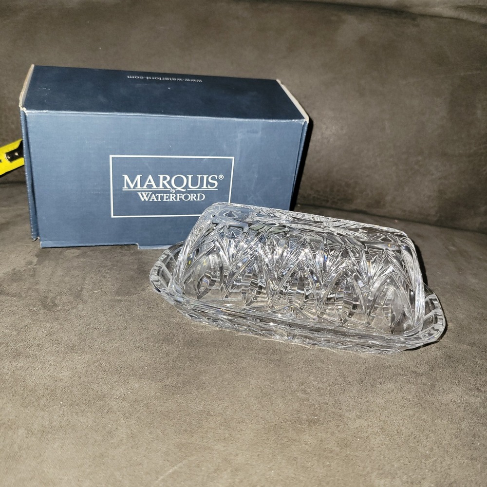 WATERFORD Crystal MARQUIS CANTERBURY 7.5" Covered Butter Dish #1056565